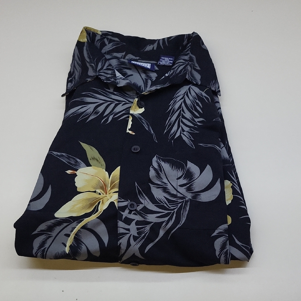 Premier Black and Yellow Floral Men's Shirt